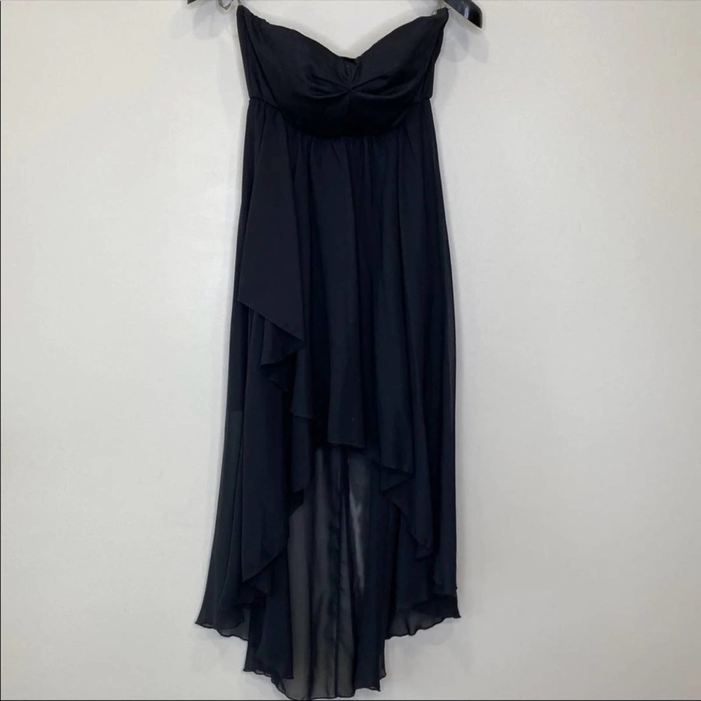 Black Strapless Sheer High Low Dress Size Large Black Dress